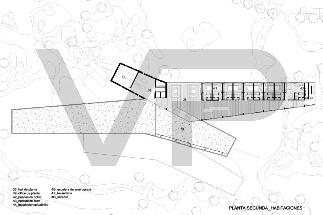 Parador de Palma de Mallorca - Planos de la segunda planta / habitaciones